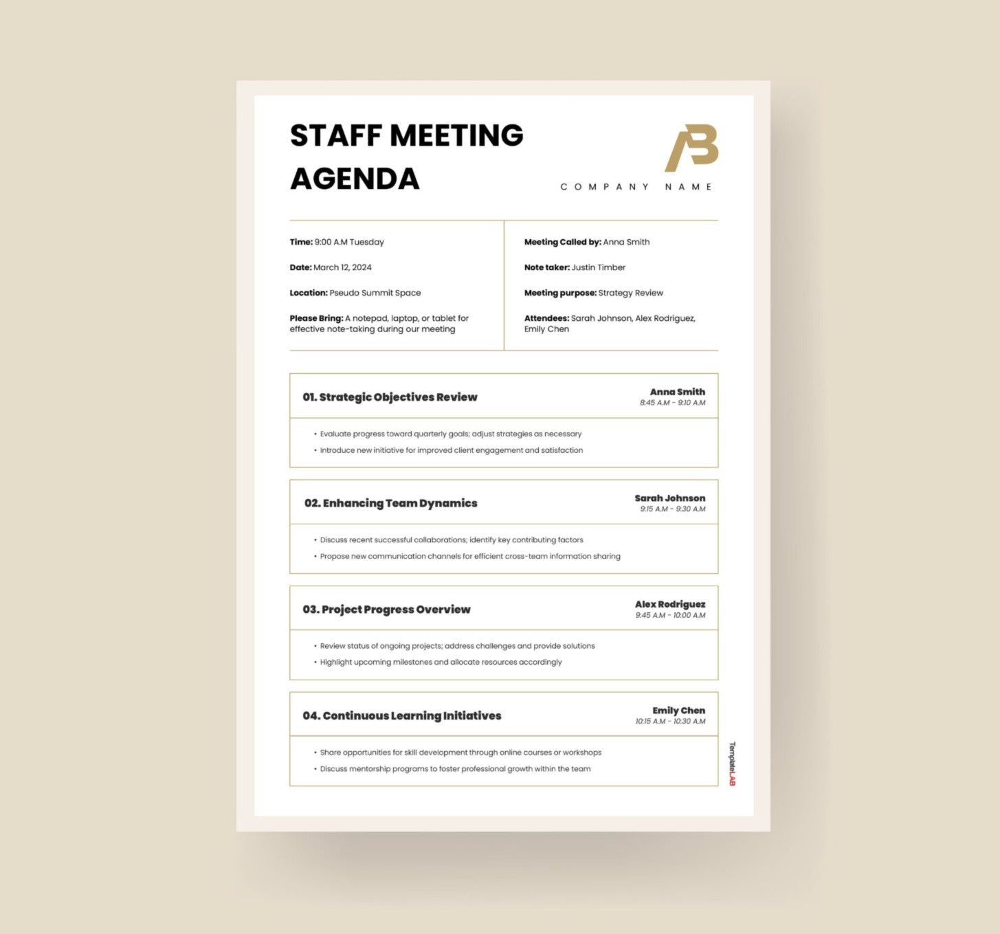 Agenda personnelle type 2