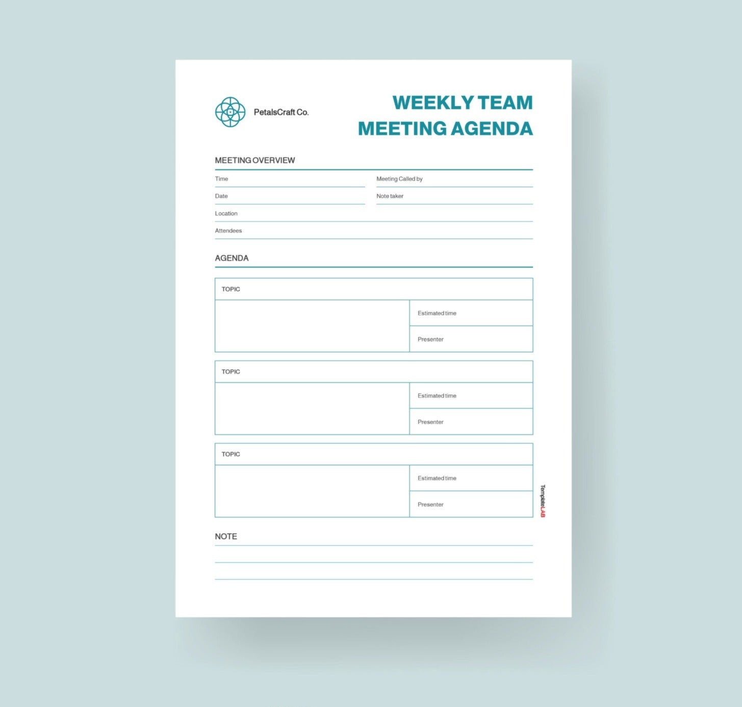 Agenda personnelle type 1